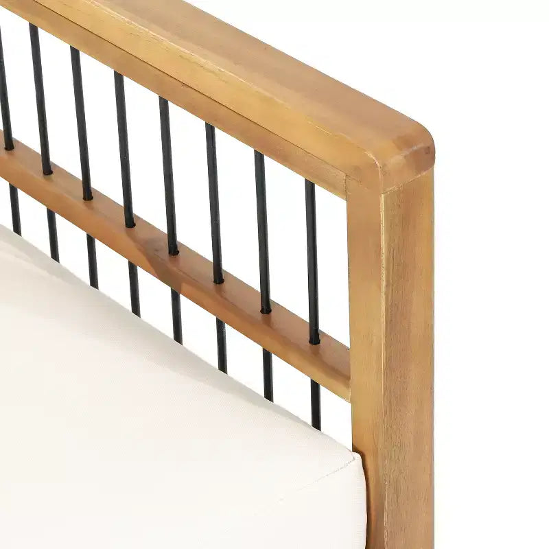 Christopher Knight Home Elias Fauteuil club d'extérieur en bois d'acacia et fer avec coussins