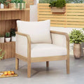 Okak Boho Outdoor Accent Chairs Upholstered Club Chairs,Set of 1/2,Patio Acacia Conversation seat for Porch,Garden&Backyard,400lbs Max