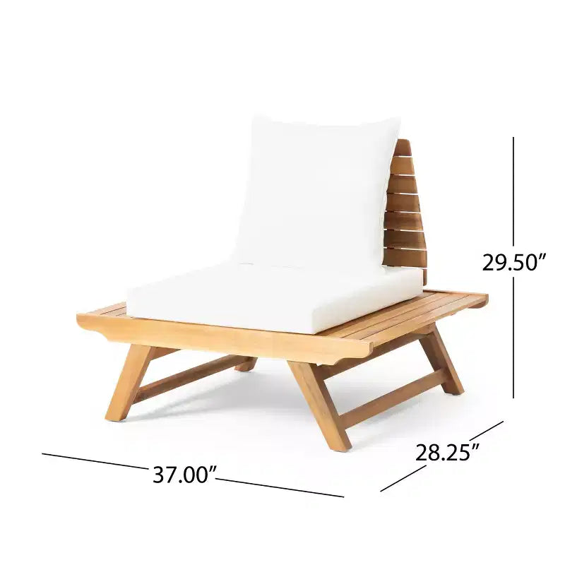 Okak Boho Fauteuil de club sans accoudoirs rembourré, chaises de piscine en forme de A pour jardin, véranda et arrière-cour, mobilier de patio rustique