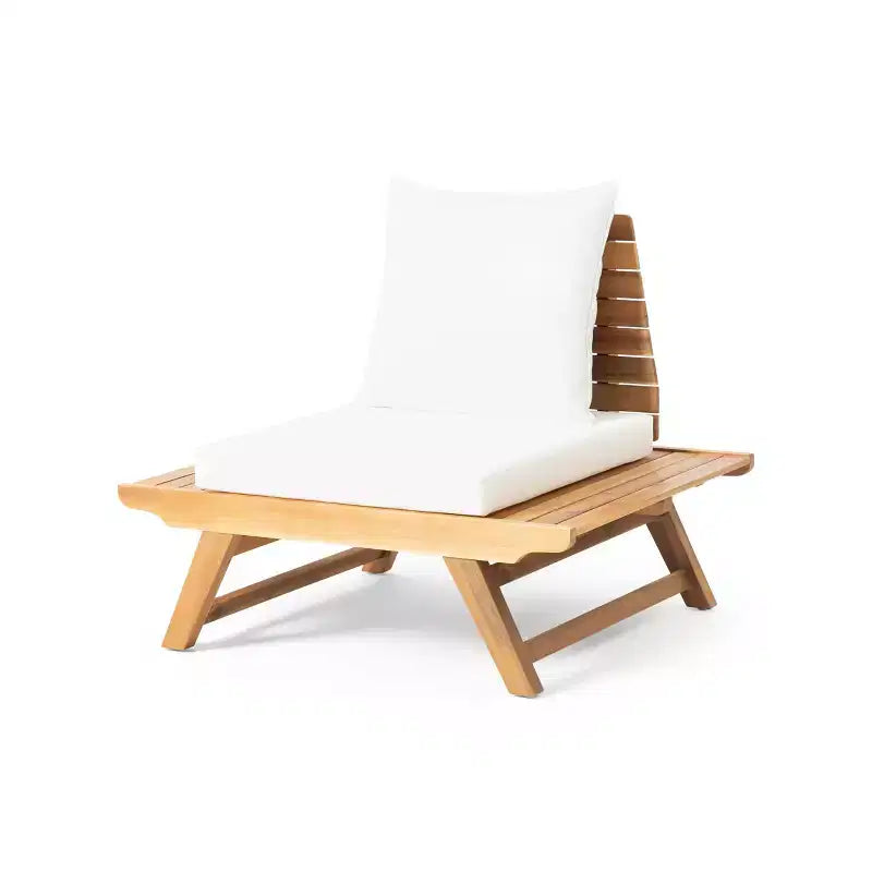 Okak Boho Fauteuil de club sans accoudoirs rembourré, chaises de piscine en forme de A pour jardin, véranda et arrière-cour, mobilier de patio rustique