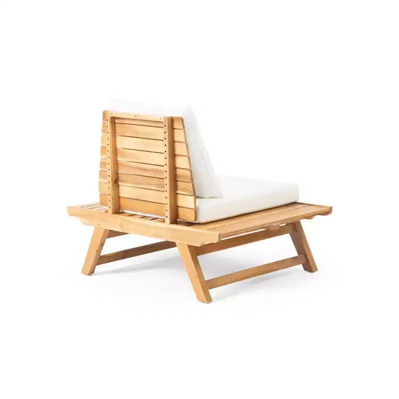 Okak Boho Fauteuil de club sans accoudoirs rembourré, chaises de piscine en forme de A pour jardin, véranda et arrière-cour, mobilier de patio rustique