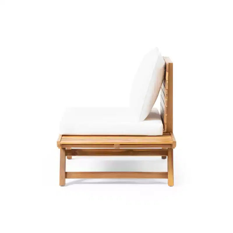Okak Boho Fauteuil de club sans accoudoirs rembourré, chaises de piscine en forme de A pour jardin, véranda et arrière-cour, mobilier de patio rustique