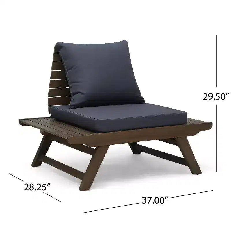 Okak Boho Fauteuil de club sans accoudoirs rembourré, chaises de piscine en forme de A pour jardin, véranda et arrière-cour, mobilier de patio rustique