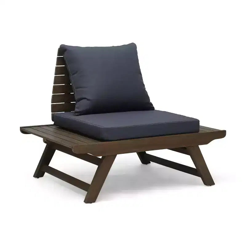 Okak Boho Fauteuil de club sans accoudoirs rembourré, chaises de piscine en forme de A pour jardin, véranda et arrière-cour, mobilier de patio rustique