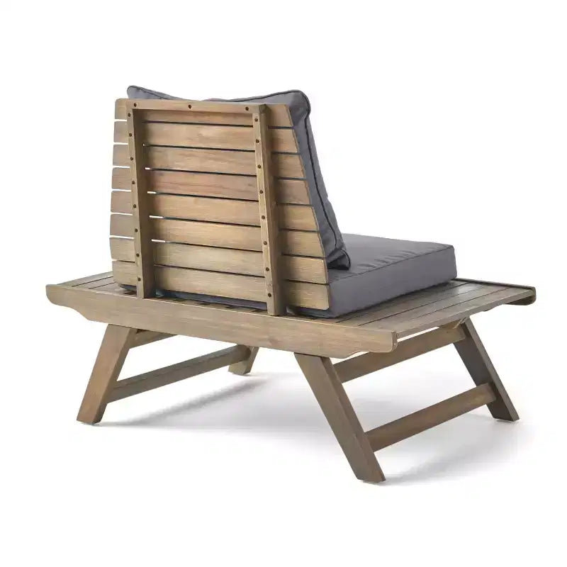 Okak Boho Fauteuil de club sans accoudoirs rembourré, chaises de piscine en forme de A pour jardin, véranda et arrière-cour, mobilier de patio rustique
