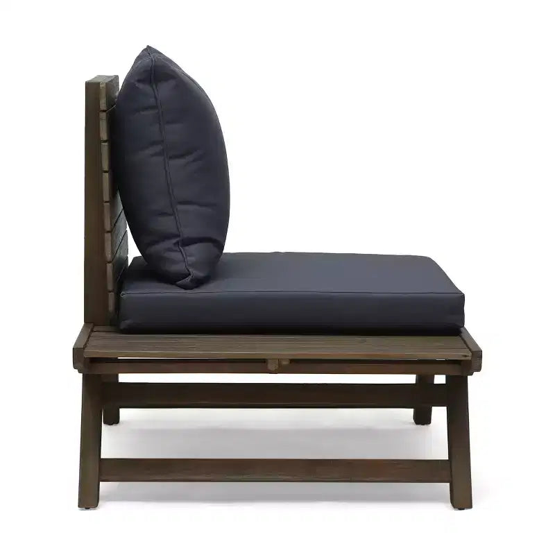 Okak Boho Fauteuil de club sans accoudoirs rembourré, chaises de piscine en forme de A pour jardin, véranda et arrière-cour, mobilier de patio rustique
