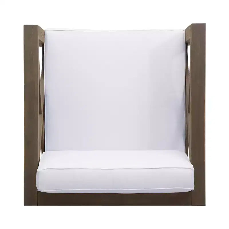 Fauteuil de jardin GDFStudio Sam en bois d'acacia avec coussin résistant à l'eau