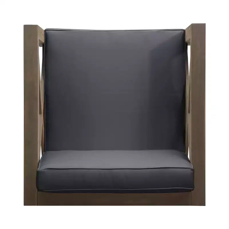 Fauteuil de jardin GDFStudio Sam en bois d'acacia avec coussin résistant à l'eau