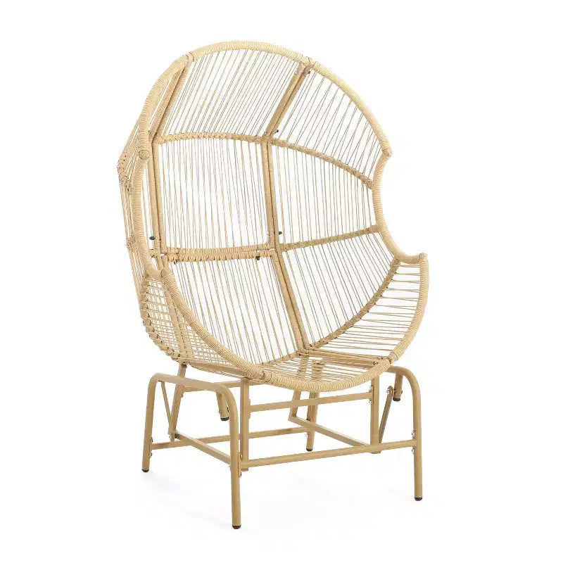 Fauteuil suspendu de jardin Okak 20, en rotin tressé, fauteuil planeur, fauteuil d'appoint surdimensionné pour porche, jardin et arrière-cour, chaise longue moderne et rustique