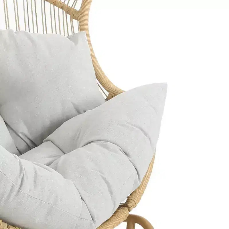 Fauteuil suspendu de jardin Okak 20, en rotin tressé, fauteuil planeur, fauteuil d'appoint surdimensionné pour porche, jardin et arrière-cour, chaise longue moderne et rustique