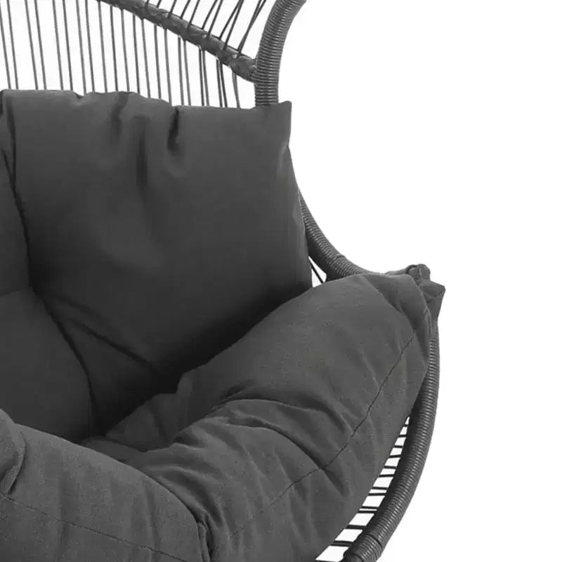 Fauteuil suspendu de jardin Okak 20, en rotin tressé, fauteuil planeur, fauteuil d'appoint surdimensionné pour porche, jardin et arrière-cour, chaise longue moderne et rustique