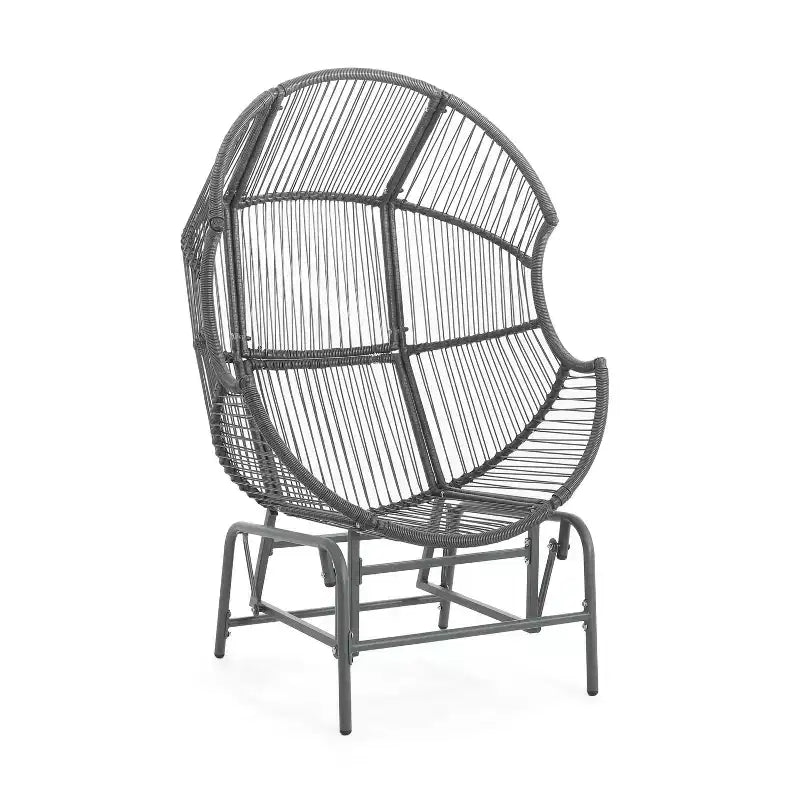 Fauteuil suspendu de jardin Okak 20, en rotin tressé, fauteuil planeur, fauteuil d'appoint surdimensionné pour porche, jardin et arrière-cour, chaise longue moderne et rustique