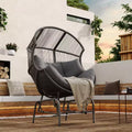 Okak 20 Patio Egg Chair PE Rattan Wicker Glider Chair,Oversized Accent Chair for Porch,Garden&Backyard,Modern&Rustic Lounge Chair