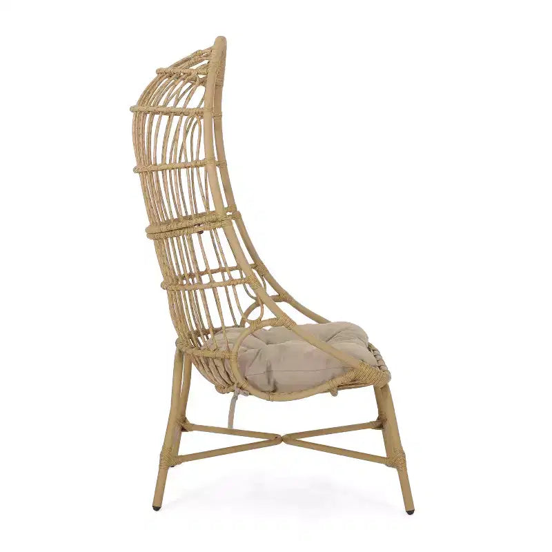 Fauteuil œuf de patio Okak 16 en rotin PE, fauteuil d'appoint, fauteuil relaxant surdimensionné pour porche, jardin et arrière-cour, fauteuil de salon moderne et rustique.