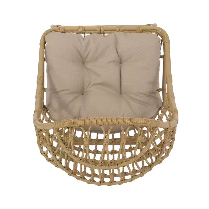 Fauteuil œuf de patio Okak 16 en rotin PE, fauteuil d'appoint, fauteuil relaxant surdimensionné pour porche, jardin et arrière-cour, fauteuil de salon moderne et rustique.
