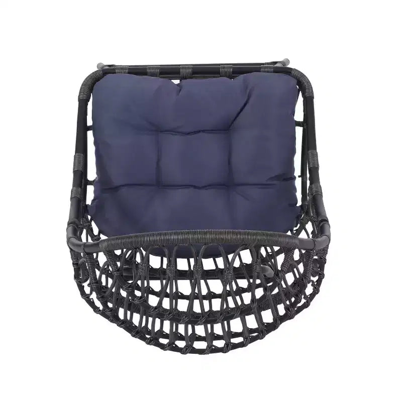 Fauteuil œuf de patio Okak 16 en rotin PE, fauteuil d'appoint, fauteuil relaxant surdimensionné pour porche, jardin et arrière-cour, fauteuil de salon moderne et rustique.