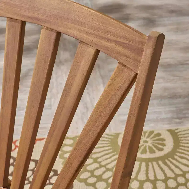 Fauteuil inclinable Okak Sleek Boho en acacia avec repose-pieds rétractable pour jardin, véranda et cour arrière, chaise longue d'extérieur