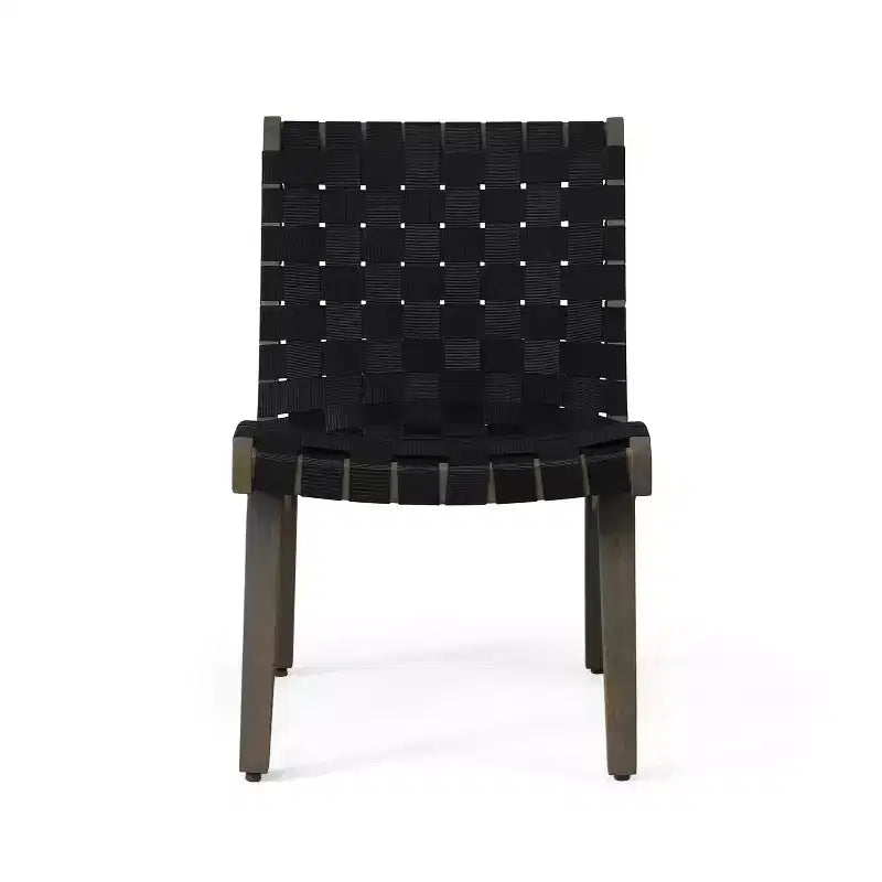 Okak 16.7 Chaises d'appoint de patio tressées en corde rustique avec sangle en acacia pour jardin, porche, piscine et arrière-cour, mobilier de jardin.