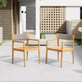 Okak 17.2 Premium Acacia Patio Dining Chairs Rustic Accent Chairs,Set of 2,Outdoor Armchair for Porch,Garden&Backyard,Patio Furniture Seating,Teak