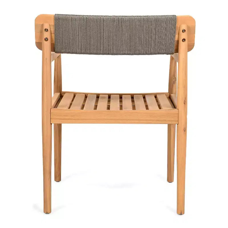 Okak 17.2 Chaises de salle à manger de patio en acacia de qualité supérieure, chaises d'appoint rustiques, lot de 2, fauteuil d'extérieur pour porche, jardin et arrière-cour, mobilier de patio, teck