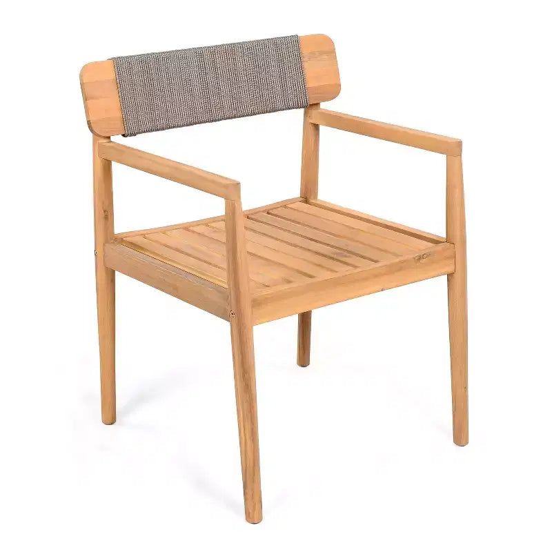 Okak 17.2 Chaises de salle à manger de patio en acacia de qualité supérieure, chaises d'appoint rustiques, lot de 2, fauteuil d'extérieur pour porche, jardin et arrière-cour, mobilier de patio, teck