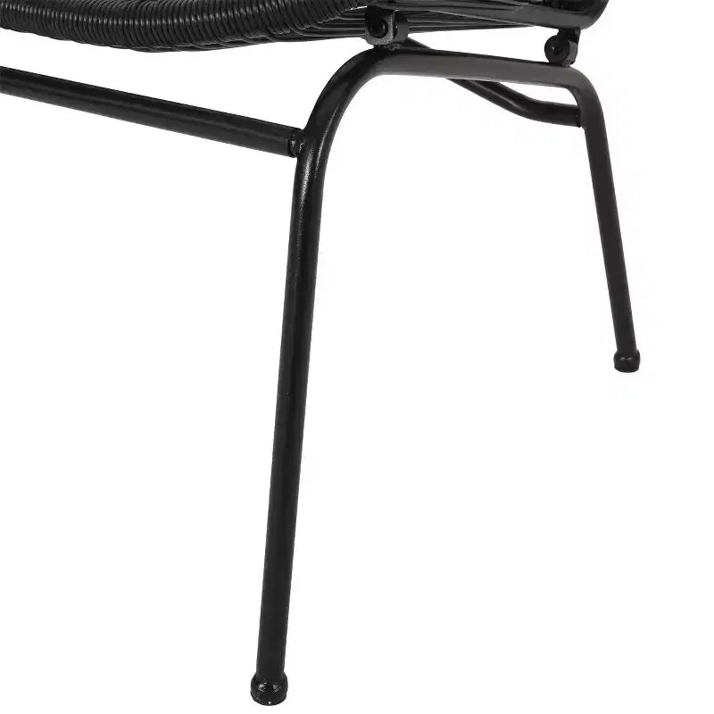 Okak Fauteuil deux places d'extérieur en rotin PP industriel et fer, fauteuil de salon moderne pour véranda, arrière-cour et jardin, siège de mobilier de patio