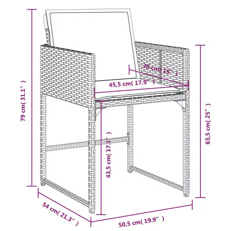 vidaXL Chaises de jardin - Coussins Inclus, Résine tressée Beige, Mobilier d'extérieur, Ensemble 4 pièces - Chaises Pliantes Compactes avec Housses Amovibles