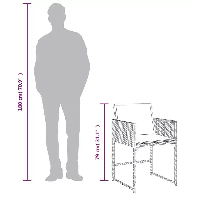 vidaXL Chaises de jardin - Coussins Inclus, Résine tressée Beige, Mobilier d'extérieur, Ensemble 4 pièces - Chaises Pliantes Compactes avec Housses Amovibles