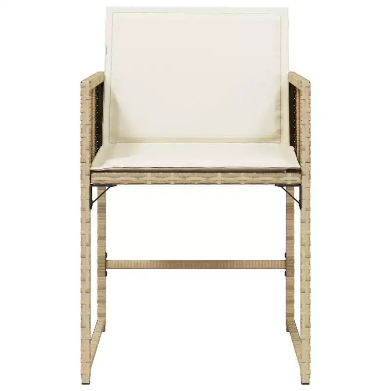 vidaXL Chaises de jardin - Coussins Inclus, Résine tressée Beige, Mobilier d'extérieur, Ensemble 4 pièces - Chaises Pliantes Compactes avec Housses Amovibles