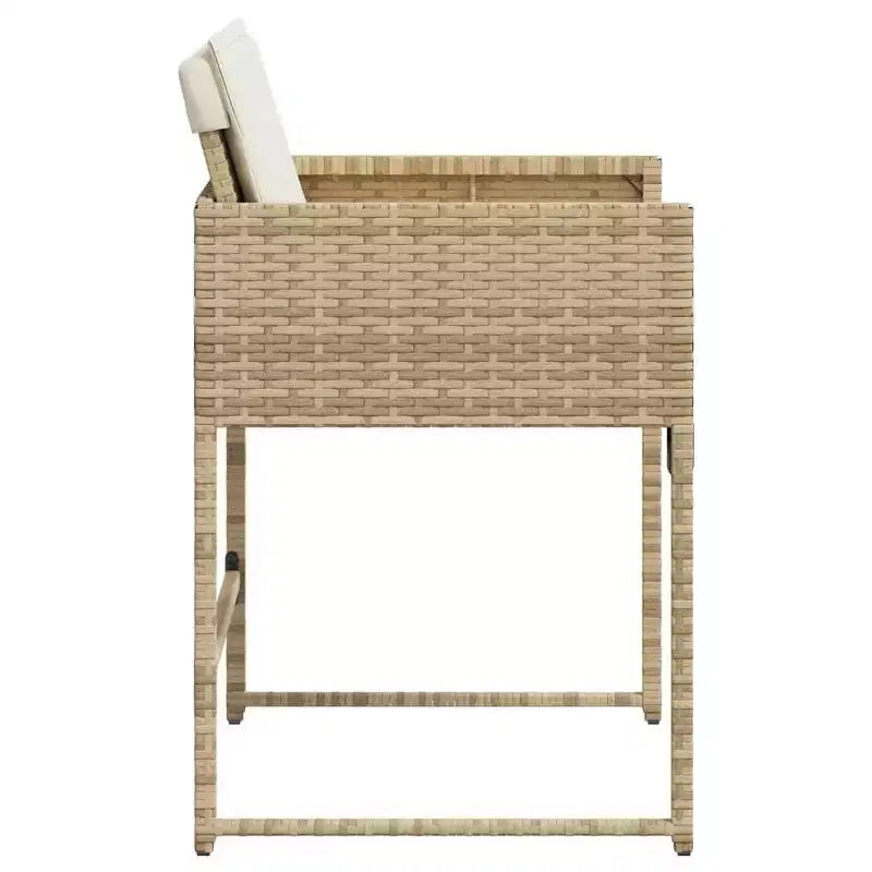 vidaXL Chaises de jardin - Coussins Inclus, Résine tressée Beige, Mobilier d'extérieur, Ensemble 4 pièces - Chaises Pliantes Compactes avec Housses Amovibles