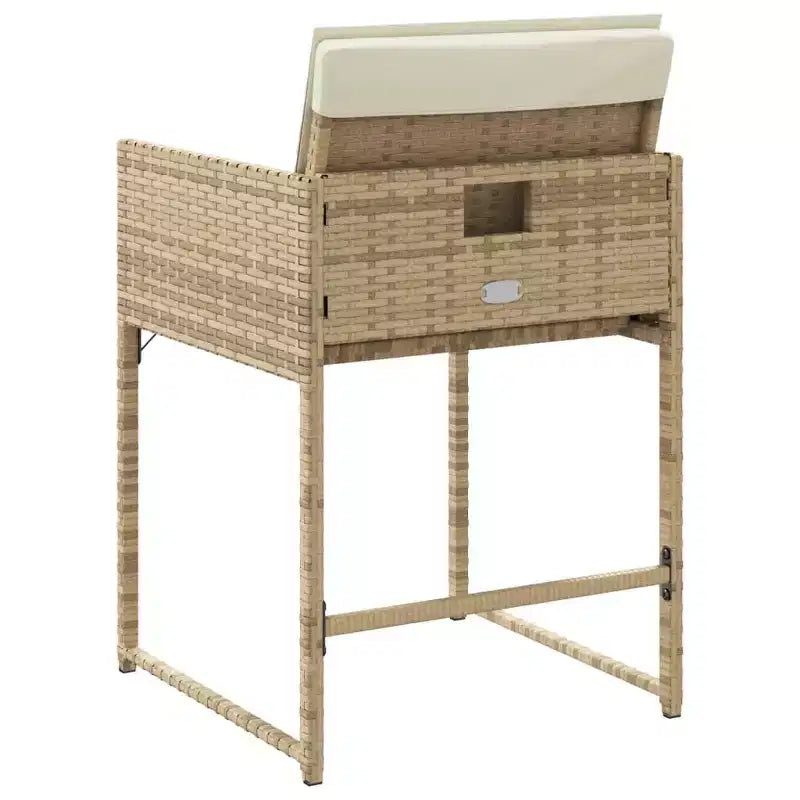 vidaXL Chaises de jardin - Coussins Inclus, Résine tressée Beige, Mobilier d'extérieur, Ensemble 4 pièces - Chaises Pliantes Compactes avec Housses Amovibles