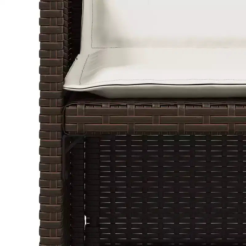 vidaXL Chaises de Jardin, Ensemble de Mobilier d'Extérieur 4 pièces - Chaises en Rotin PE Marron avec Coussins - Salon de Jardin Pliant Compact