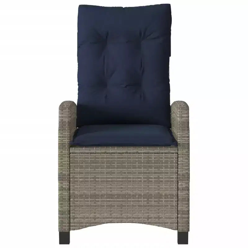 vidaXL Chaise de jardin inclinable gris rotin PE Standard