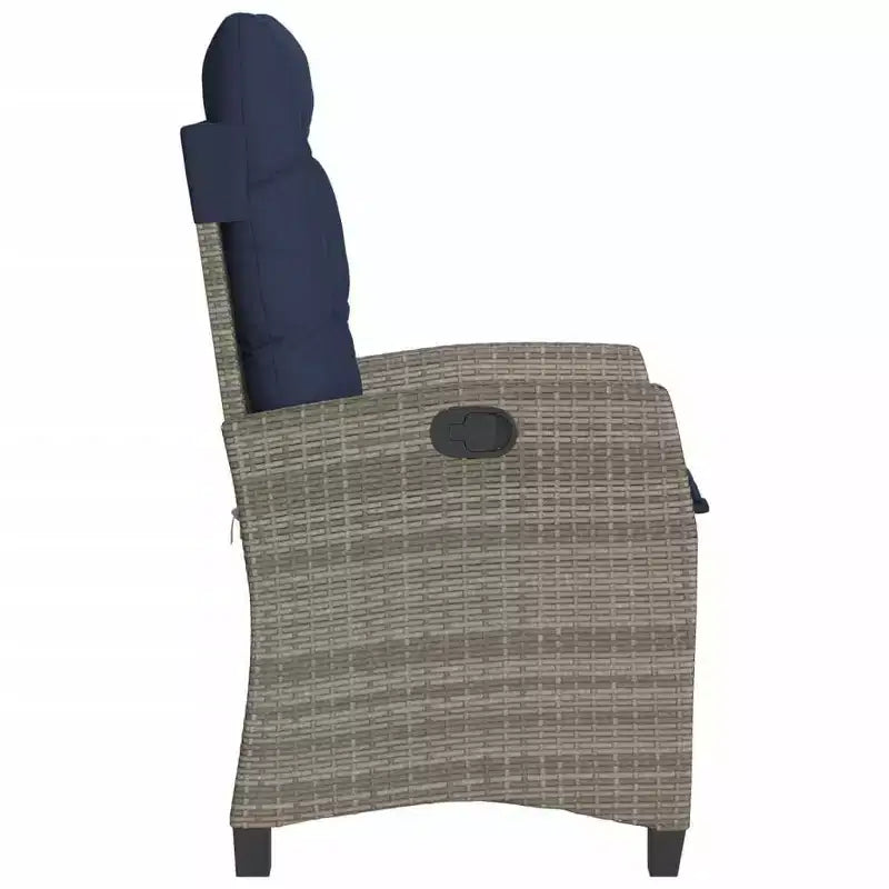 vidaXL Chaise de jardin inclinable gris rotin PE Standard