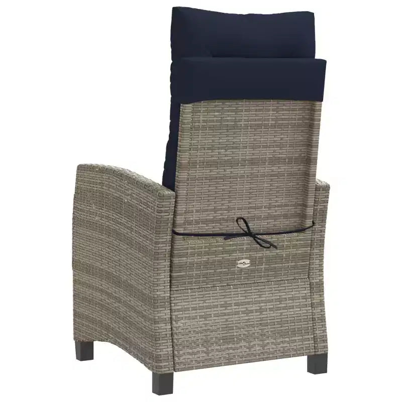 vidaXL Chaise de jardin inclinable gris rotin PE Standard