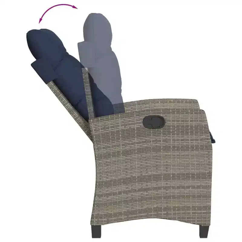 vidaXL Chaise de jardin inclinable gris rotin PE Standard