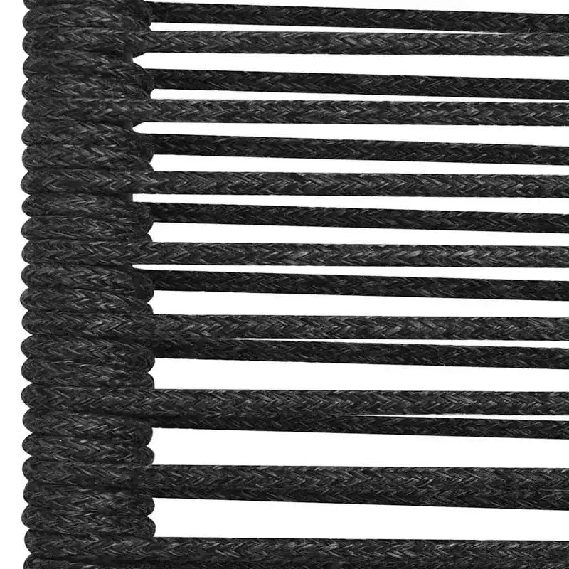 vidaXL Lot de 4 chaises de jardin – Sièges d'extérieur de style rétro moderne, en corde de coton noir durable et acier thermolaqué, convient pour le jardin, la terrasse, le patio