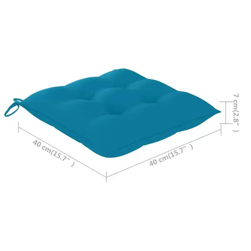 vidaXL Chaises de jardin rembourrées bleu clair, lot de 4, meubles d'extérieur en teck massif, résistantes aux intempéries, durables, polyvalentes, pliables pour la portabilité