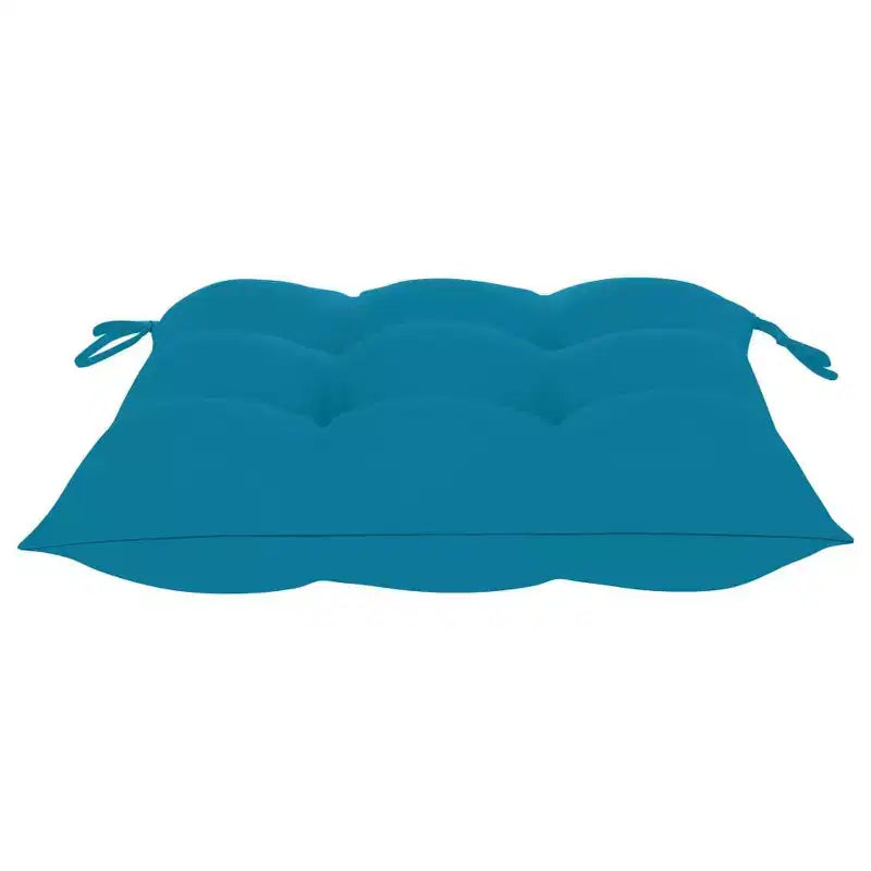 vidaXL Chaises de jardin rembourrées bleu clair, lot de 4, meubles d'extérieur en teck massif, résistantes aux intempéries, durables, polyvalentes, pliables pour la portabilité