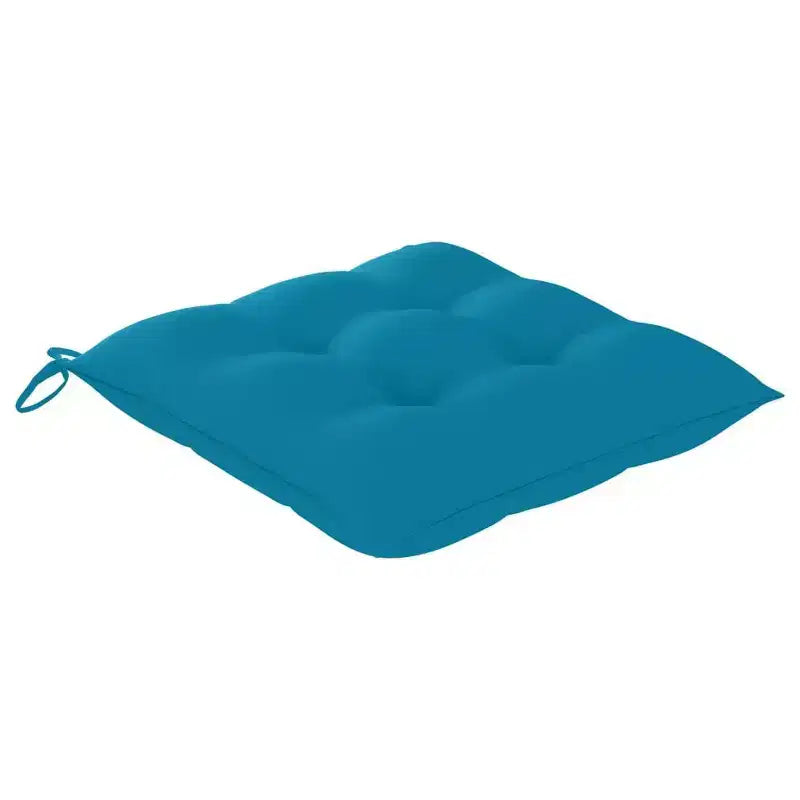 vidaXL Chaises de jardin rembourrées bleu clair, lot de 4, meubles d'extérieur en teck massif, résistantes aux intempéries, durables, polyvalentes, pliables pour la portabilité