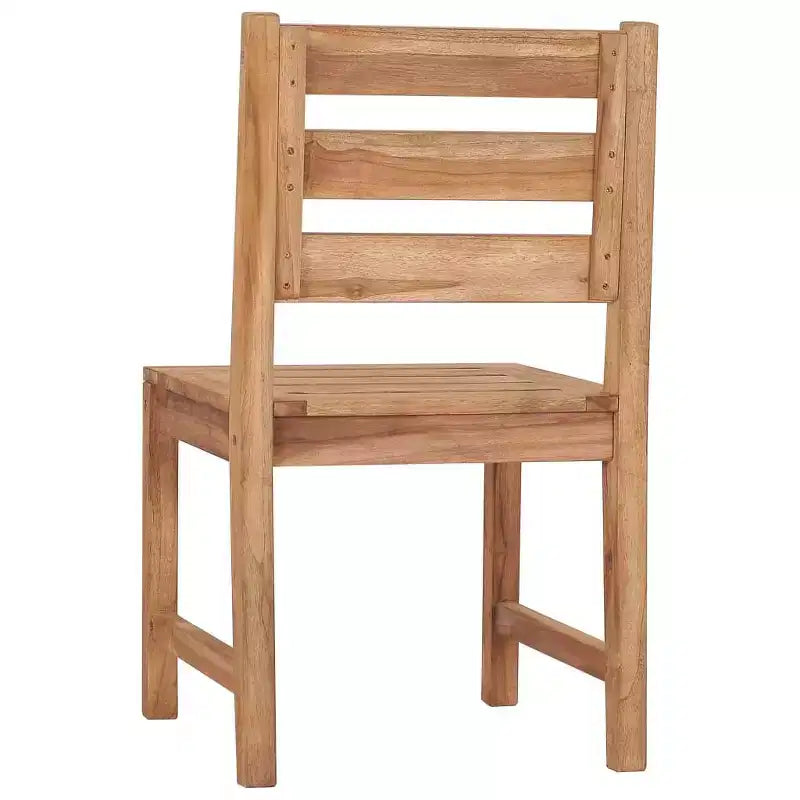 vidaXL Chaises de jardin 2 pcs en teck massif - Mobilier d'extérieur pour jardin, terrasse ou patio avec dossier confortable et look raffiné