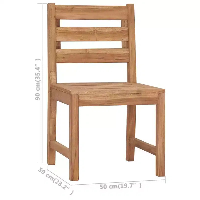 vidaXL Chaises de jardin 2 pcs en teck massif - Mobilier d'extérieur pour jardin, terrasse ou patio avec dossier confortable et look raffiné