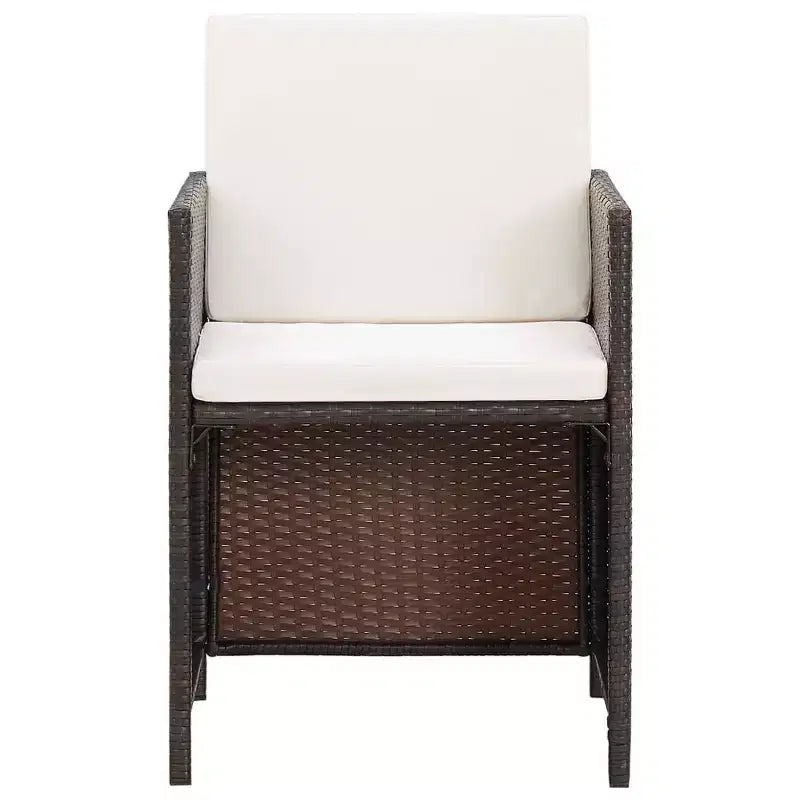vidaXL Chaises de jardin avec coussins 2 pcs Résine tressée marron
