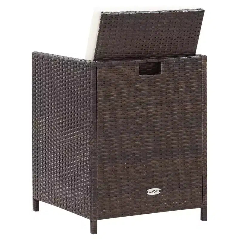 vidaXL Chaises de jardin avec coussins 2 pcs Résine tressée marron