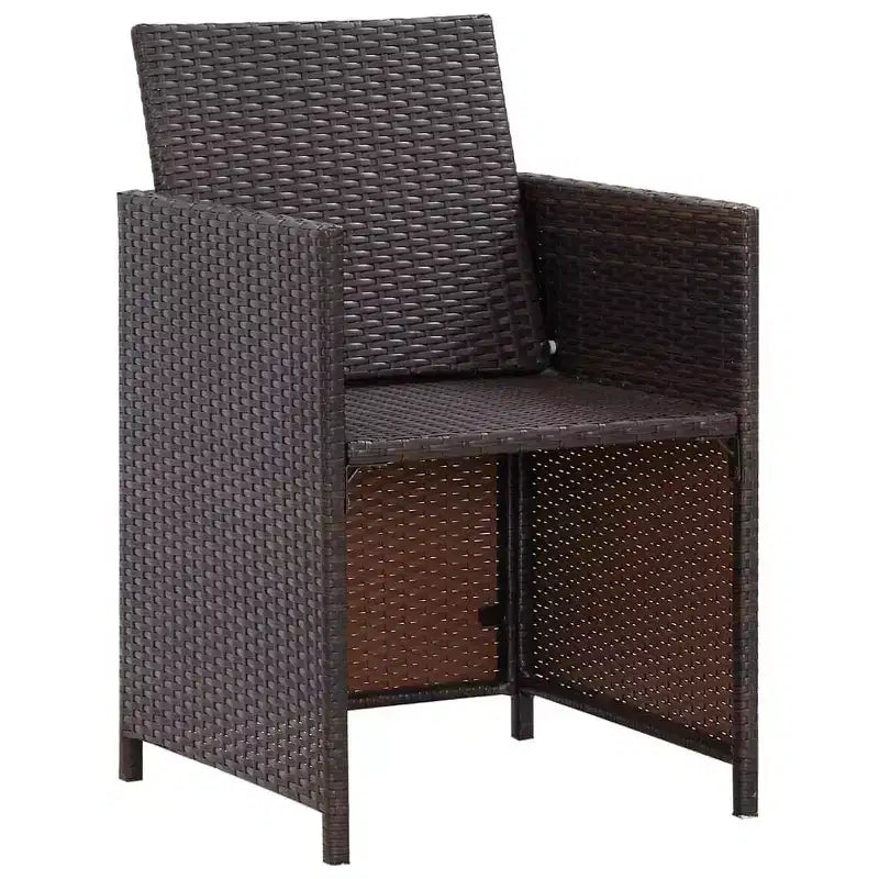 vidaXL Chaises de jardin avec coussins 2 pcs Résine tressée marron