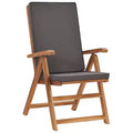 vidaXL Solid Teak Wood Reclining Patio Chairs with Cushions - Luxurious, Adjustable Backrests, Easy to Fold and Store, Ideal for Outdoor Use