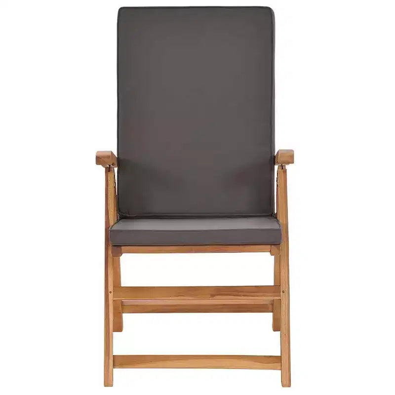 vidaXL Chaises de jardin inclinables en teck massif avec coussins – Luxueuses, dossiers réglables, faciles à plier et à ranger, idéales pour l'extérieur