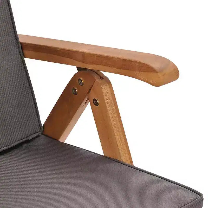 vidaXL Chaises de jardin inclinables en teck massif avec coussins – Luxueuses, dossiers réglables, faciles à plier et à ranger, idéales pour l'extérieur