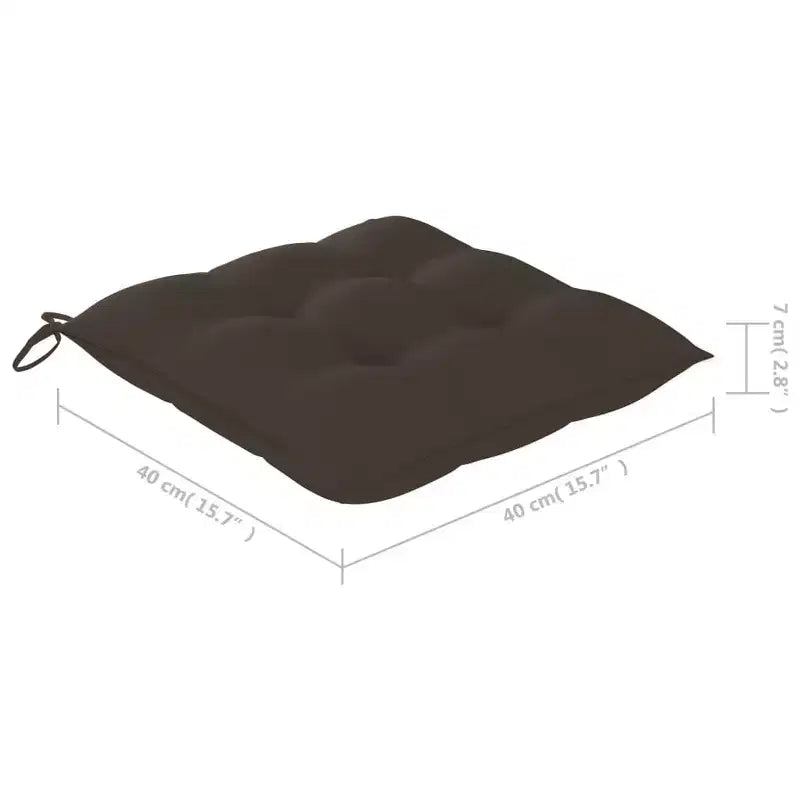 vidaXL Chaises de Patio Pliantes en Bois, Bois de Teck Massif, Ensemble Complet de 4, avec Coussins d'Assise Taupe, Légères, Portables, Faciles à Nettoyer, Confortables