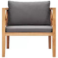 vidaXL Outdoor Patio Chair with Comfy Gray Cushions, Solid Teak Wood, Easy Maintenance, Versatile Design, Ideal for Garden, Terrace or Patio